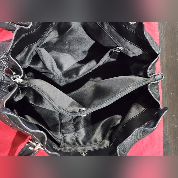 COACH | Penelope Black Handbag Shoulder Bag | Ruffle Top Pebbled Leather | Y2K - Picture 10 of 13